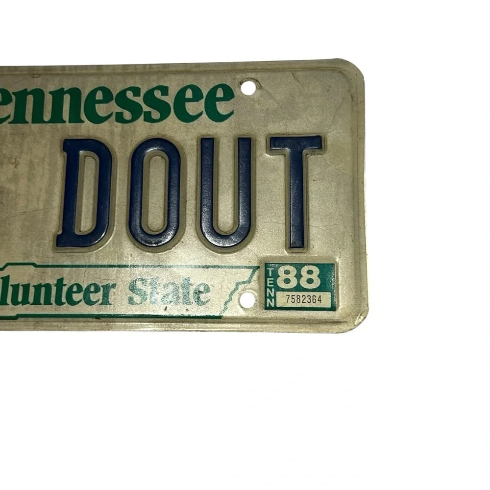 Rare Retro Personalized License Plate With “No Doubt” Garage Decor/Man Cave